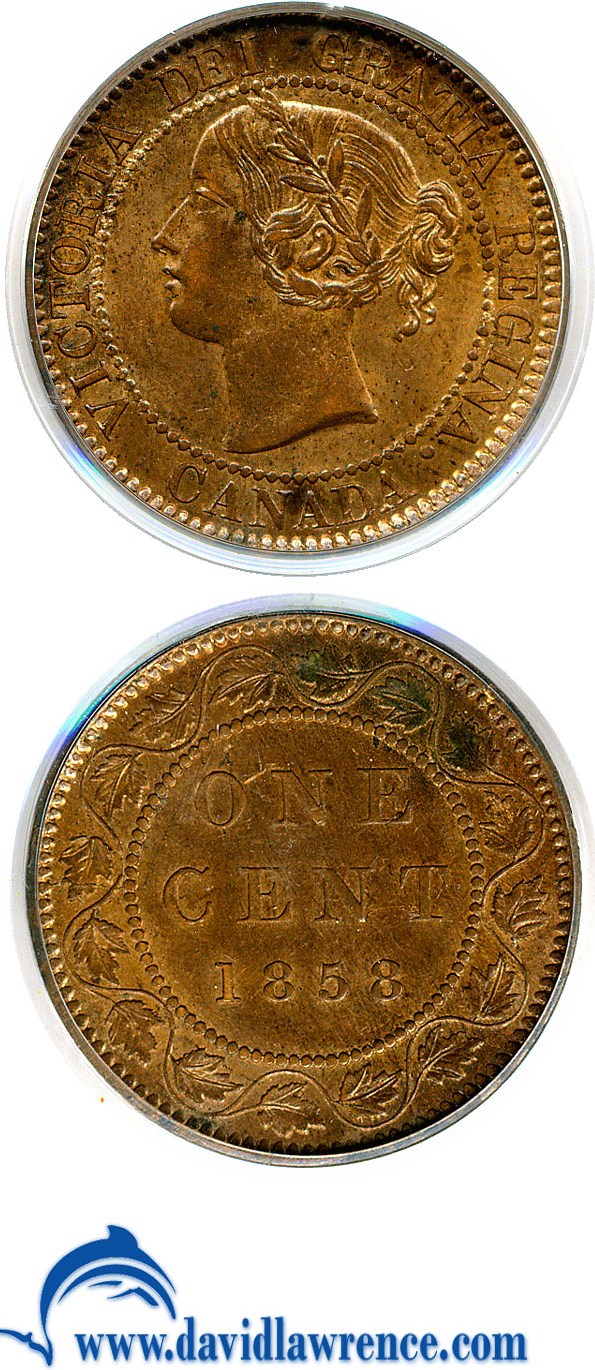 image for: Canada: 1858 1c PCGS MS63 RB
