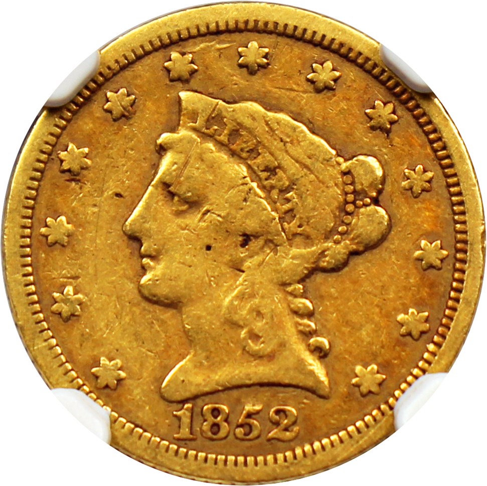 image for: 1852-C $2 1/2 NGC VG-10