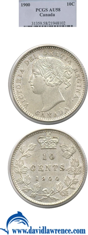 image for: Canada: 1900 10c PCGS AU58