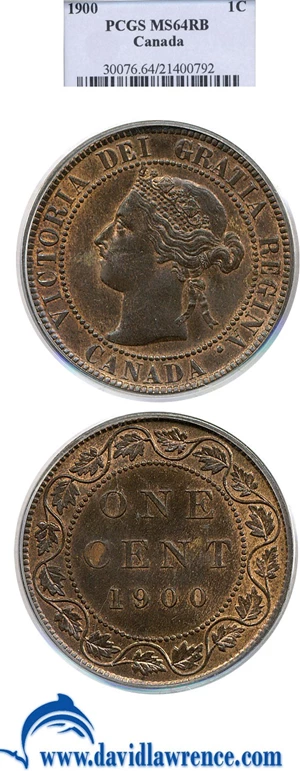 image for: Canada: 1900 1c PCGS MS64 RB