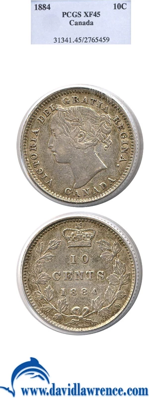 image for: Canada: 1884 10c PCGS XF45