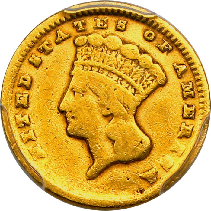 image for: 1861-D G$1 PCGS F12