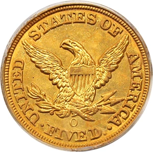 image for: 1854-O $5 PCGS MS61 ex: Ashland City