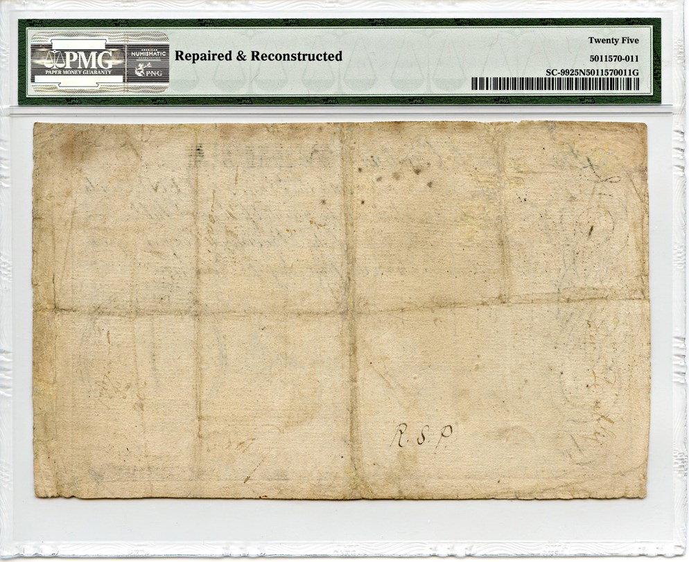 image for: Fr. SC99 June 1, 1775 10 Pounds PMG Very Fine 25