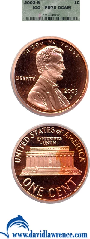 image for: 2003-S 1c ICG Proof 70 DCameo