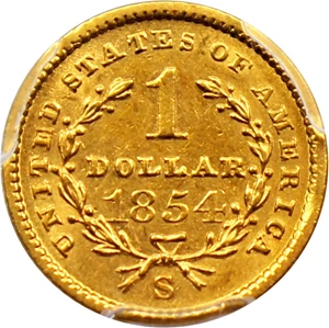 image for: 1854-S G$1 PCGS AU53 (Type 2)