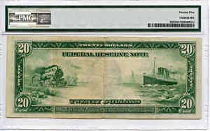 image for: FR. 969 1914 Blue Seal $20 PMG Very Fine 25