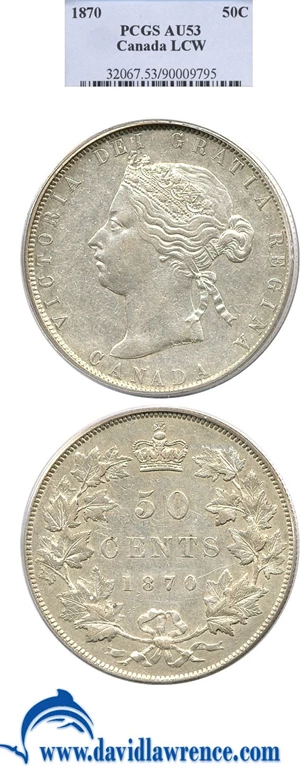 image for: Canada: 1870 50c LCW PCGS AU53