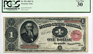 image for: FR. 352 1891 $1 Treasury Note PCGS Very Fine 30