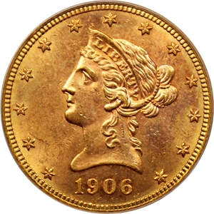 image for: 1906-D $10 PCGS MS63 (OGH)