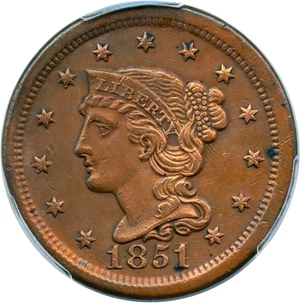 image for: 1851/81 1c PCGS AU Details (Surfaces Smoothed)