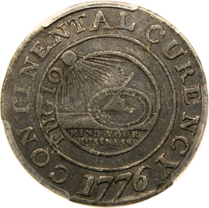 image for: 1776 Continental Dollar $1 PCGS VF35 (CURENCY, Pewter)