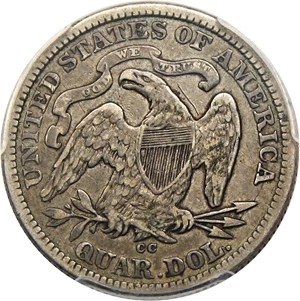 image for: 1875-CC 25c PCGS VF35