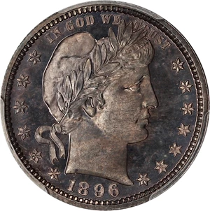 image for: 1896 25c PCGS/CAC Proof 66