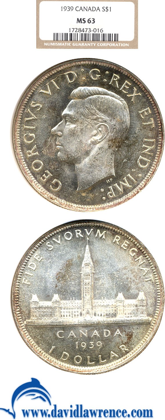 image for: Canada: 1939 $1 NGC MS63  