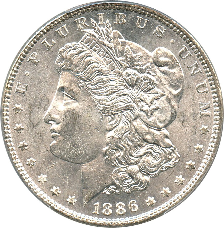 image for: Top 100 VAM: 1886 $1 PCGS MS63 (VAM-17, Doubled Arrows)