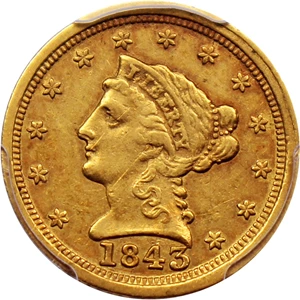 image for: 1843-C $2 1/2 PCGS XF40 (Large Date)