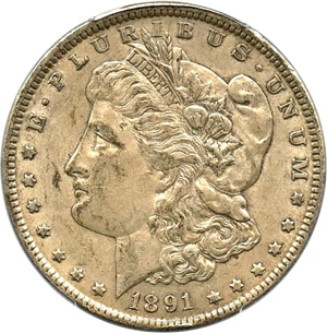image for: Top 100 VAM: 1891 $1 PCGS AU53 (VAM-2, Doubled Ear)