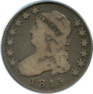 image for: 1815 25c PCGS/CAC VG-10
