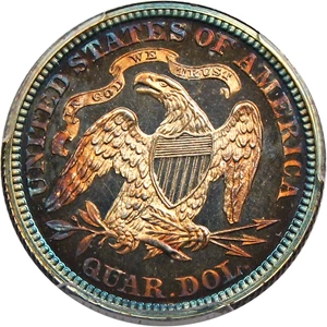 image for: 1866 25c PCGS/CAC Proof 64 CAM (Motto)