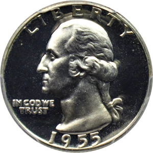 image for: 1955 25c PCGS Proof 68 DCAM