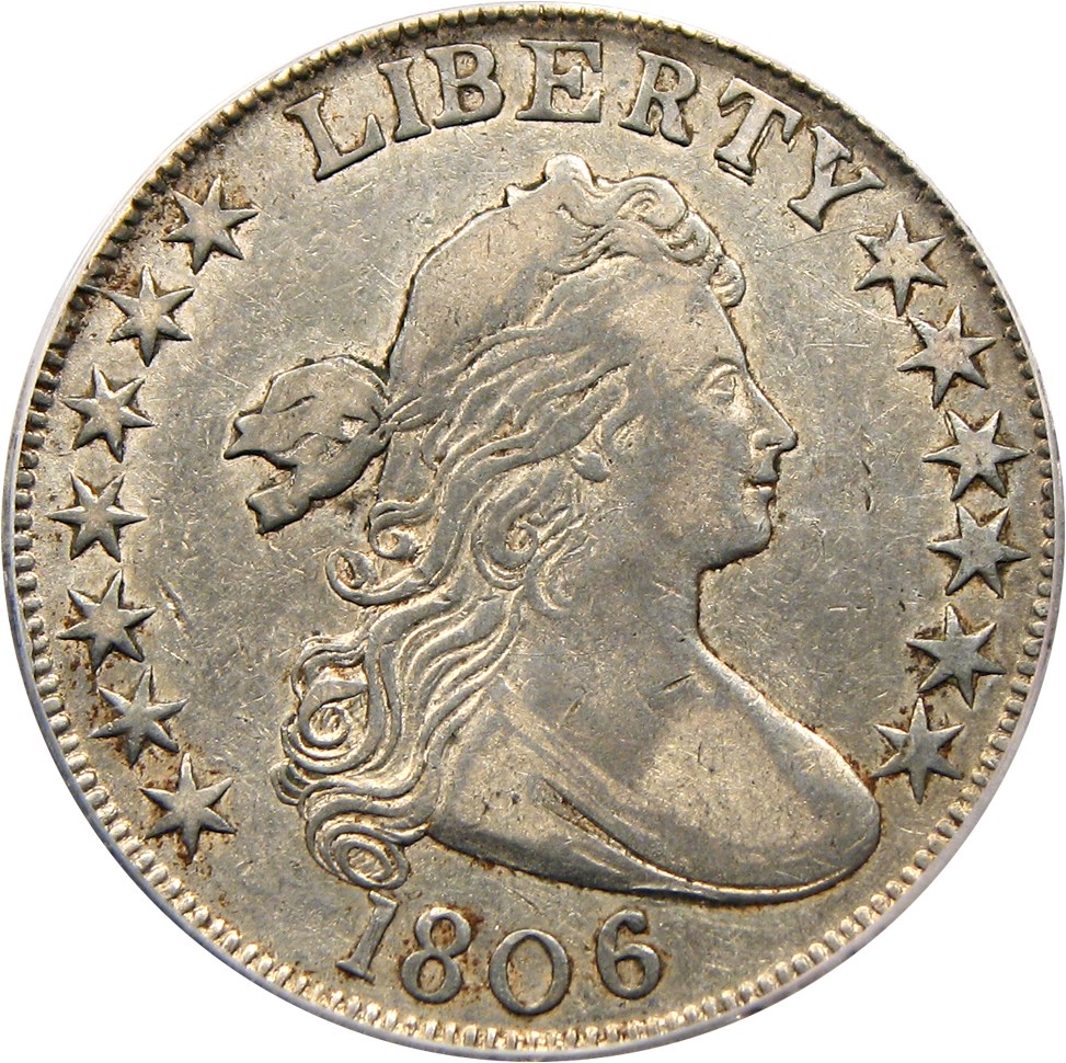 image for: 1806 50c PCGS/CAC XF40 (Knob 6, Large Stars)