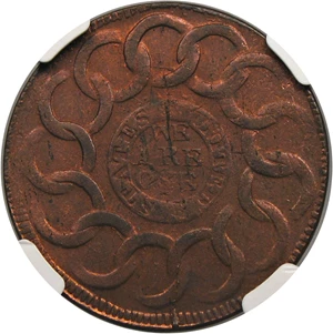 image for: 1787 Fugio NGC/CAC MS63 RB (Cinquefoils, STATES UNITED)