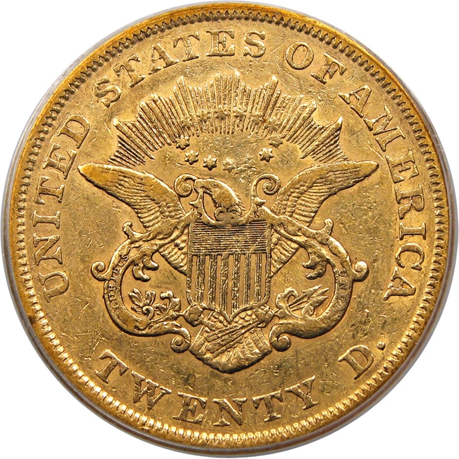image for: 1853/2 $20 PCGS XF40