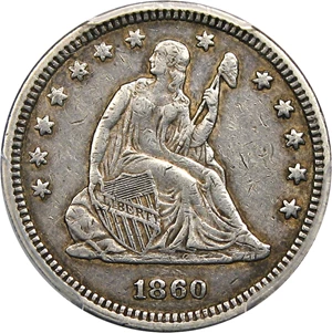 image for: 1860 25c PCGS XF45