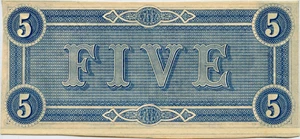 image for: T69 1864 CSA $5 PMG About Unc 55 EPQ