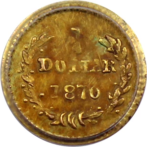 image for: 1870 Cal. Gold 25c PCGS AU55 (BG-808)