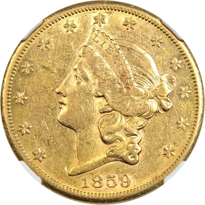image for: 1859-S $20 NGC AU55