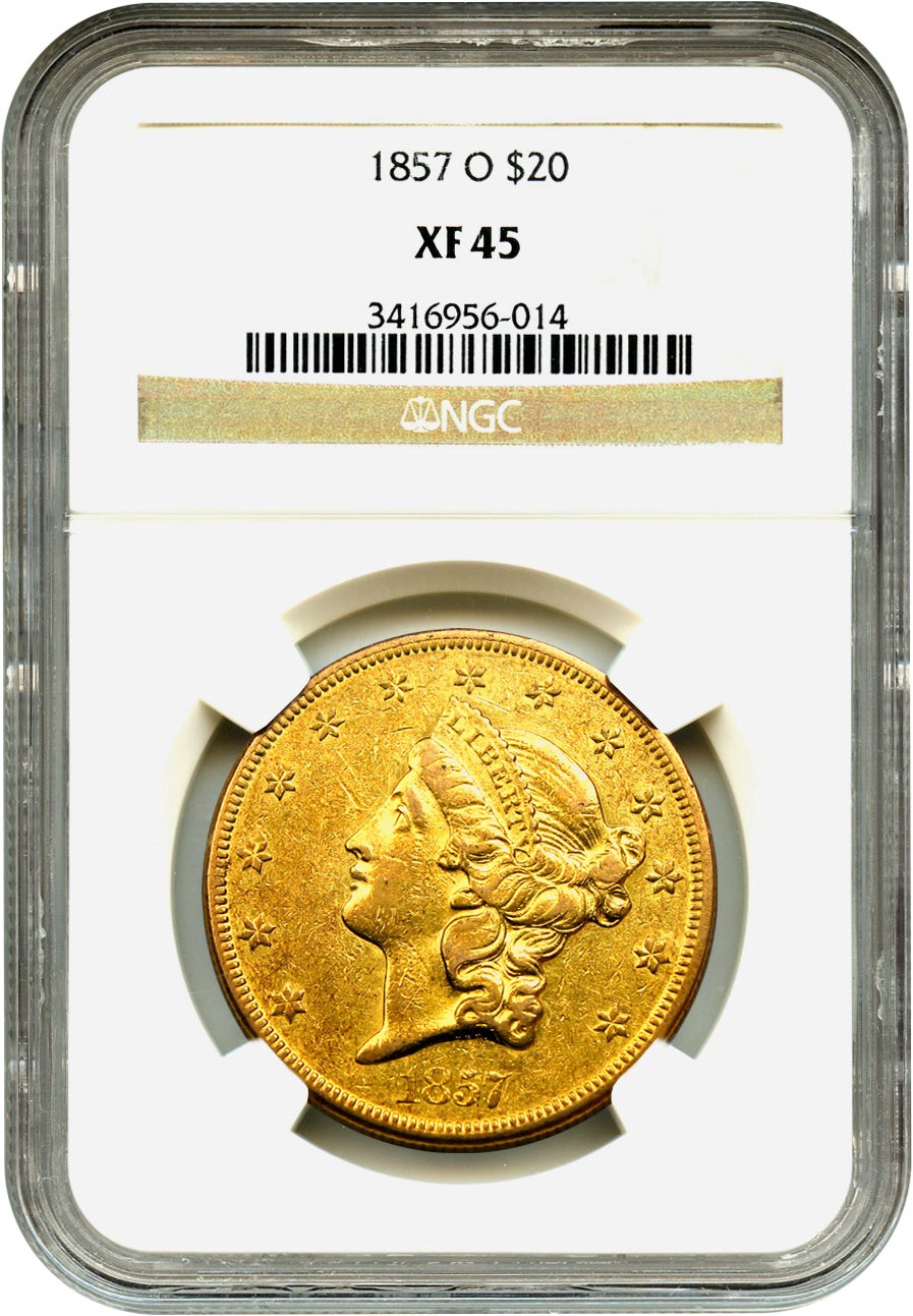 image for: 1857-O $20 NGC XF45