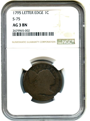 image for: 1795 1c NGC AG-03 BN (Lettered Edge, S-75)