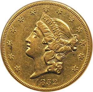 image for: 1852-O $20 NGC AU50