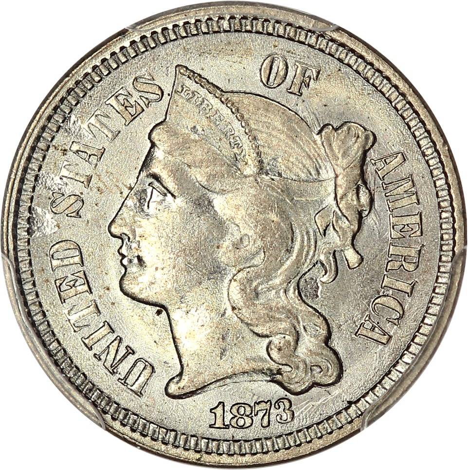 image for: 1873 3CN PCGS MS64 (Open 3)