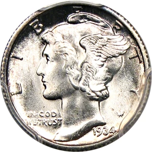 image for: 1934-D 10c PCGS MS66