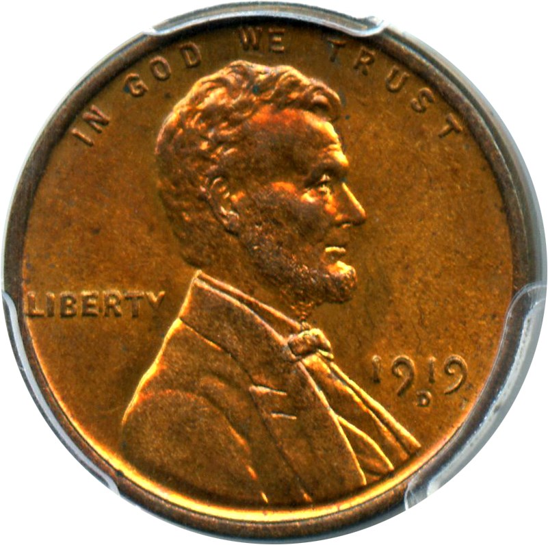 image for: 1919-D 1c PCGS/CAC MS64 RB