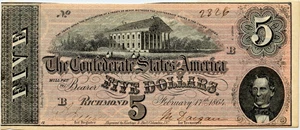 image for: T69 1864 CSA $5 PMG Choice Unc 63 EPQ