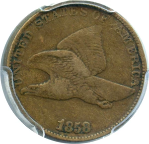 image for: 1858/7 Flying Eagle 1c PCGS/CAC VF25