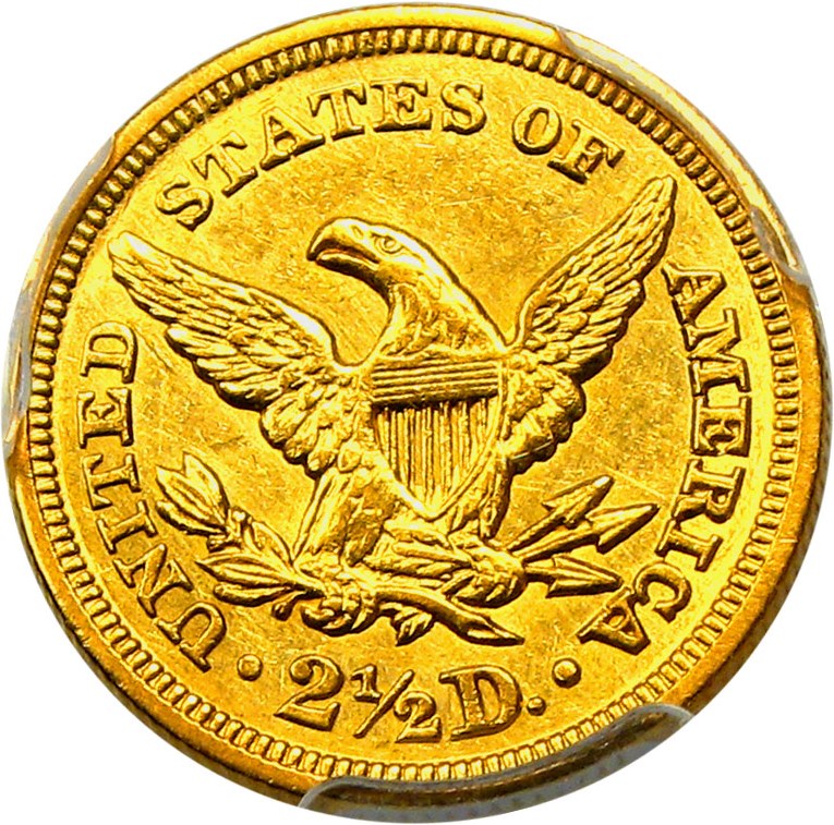 image for: 1847 $2 1/2 PCGS AU58