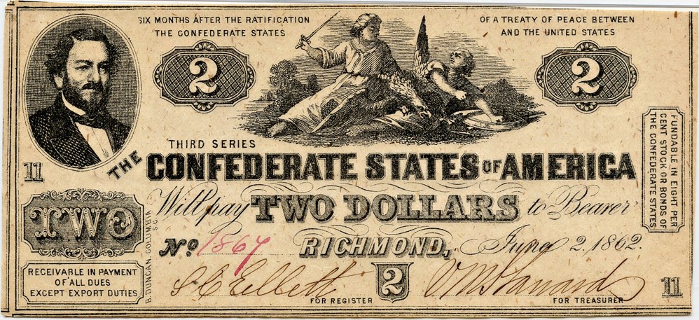 image for: T42 1862 CSA $2 PMG Unc 62 EPQ