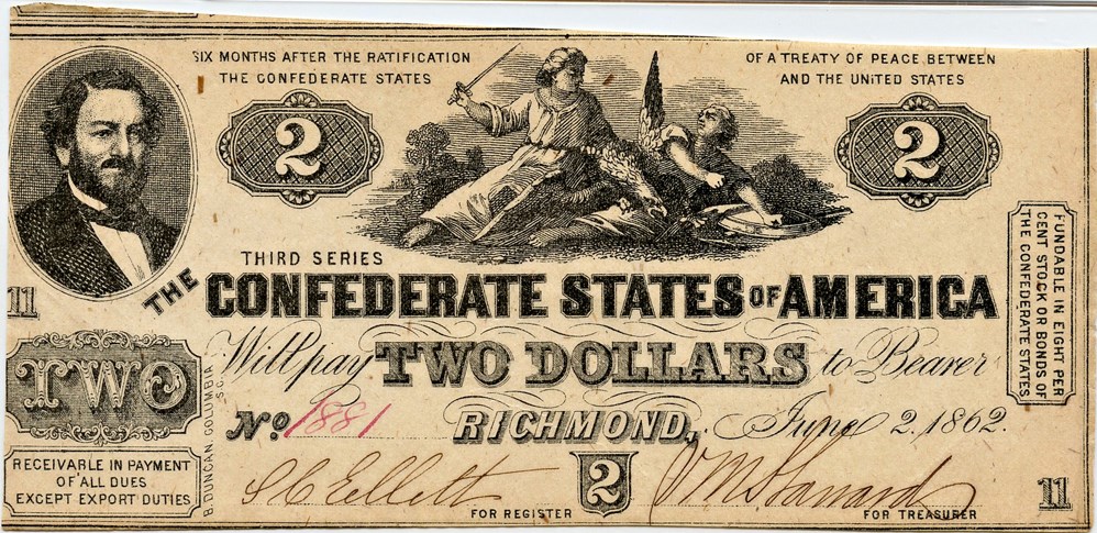 image for: T42 1862 CSA $2 PMG About Unc 55 EPQ