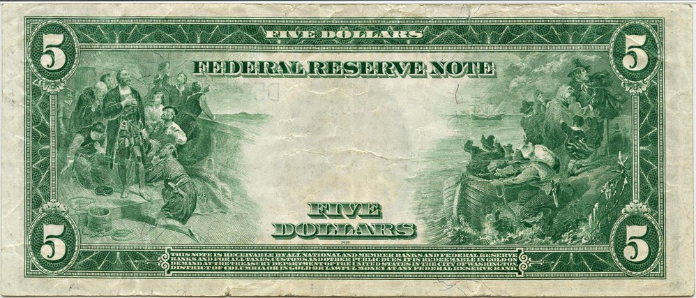 image for: FR. 859a 1914 Blue Seal $5 PMG Very Fine 30