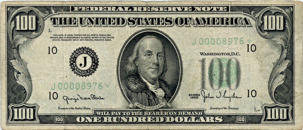 image for: FR. 2157Jm* 1950 $100 Federal Reserve Note Kansas City PMG Very Fine 25