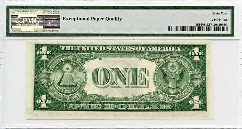 image for: FR. 1614* 1935E $1 Silver Certificate  PMG Choice Unc 64 EPQ