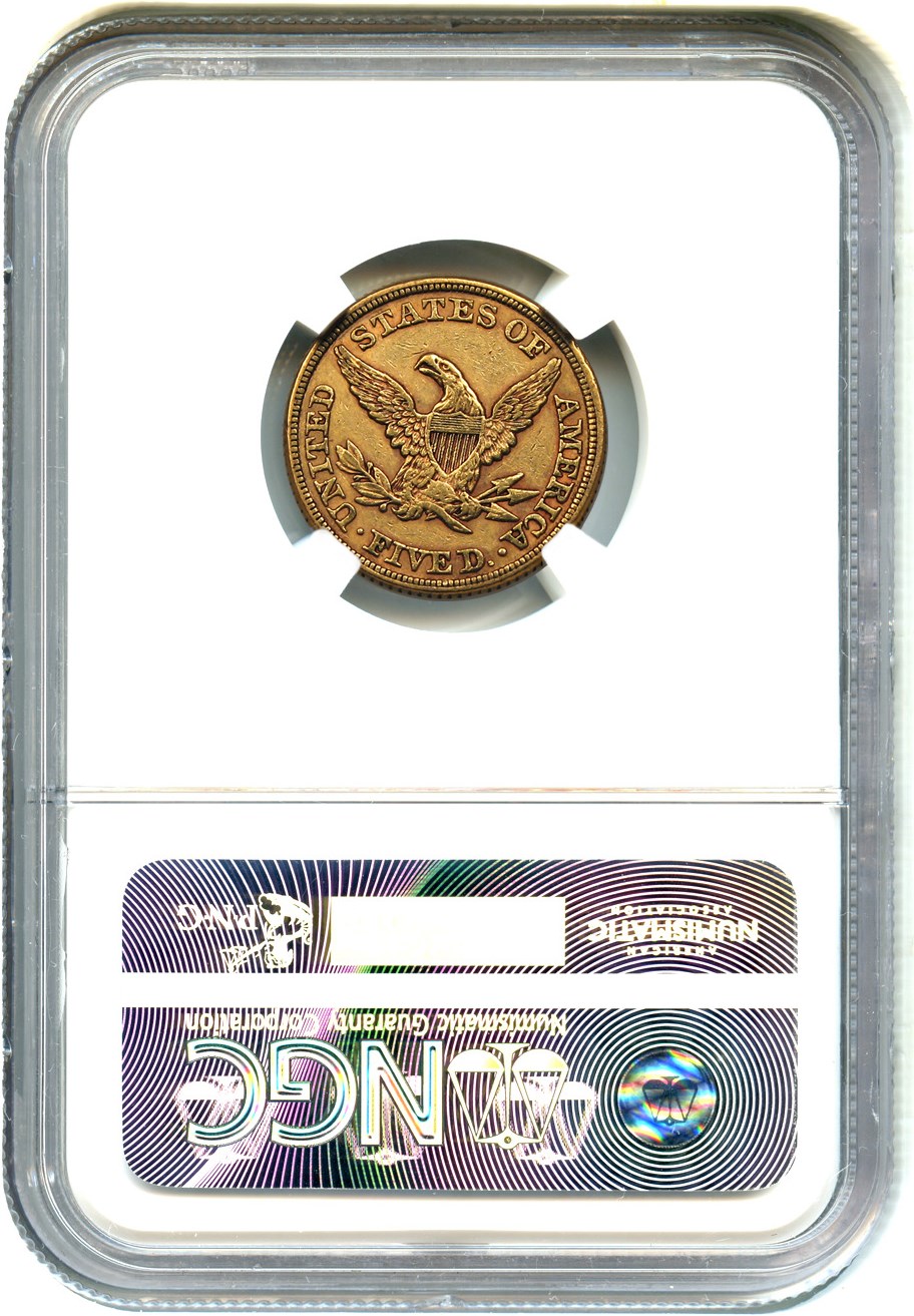 image for: 1859 $5 NGC AU53