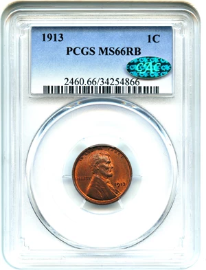 image for: 1913 1c PCGS/CAC MS66 RB