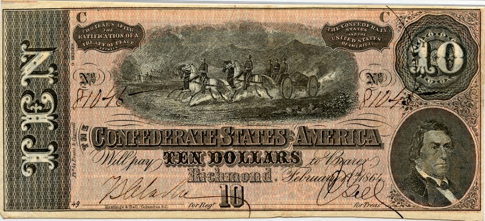 image for: T68 1864 CSA $10 PMG Extremely Fine 45