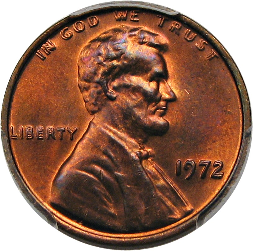 image for: 1972/1972 1c PCGS/CAC MS65 RB (Doubled Die)